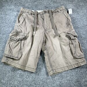 NEW Aeropostale Shorts Men's 31 Brown Ash A87 Cargo 12" Paratrooper Utility Y2K